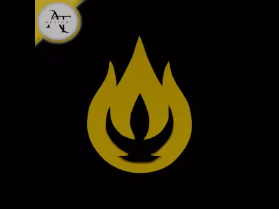 Simple Flame Symbol - 2D Art Free 3D print model 29