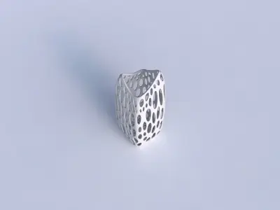 Vase double arc rectangle with smooth organic lattice 3D print model