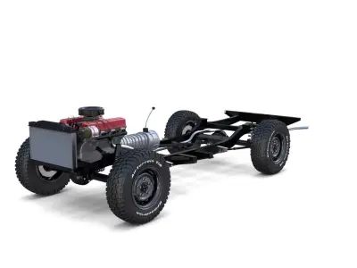 Range Rover Classic with chassis and interior v3 3D model