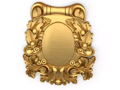 Cartouche classic decorative ornament cnc 3d printing stl 04  3D model