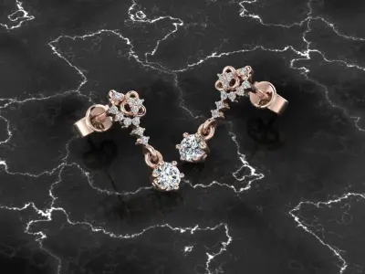Jewelry Earring 3D print model 12