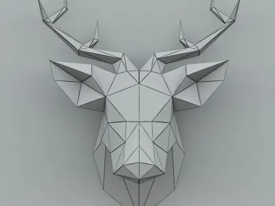 Ukraine  smoll  deer paper head 3D model