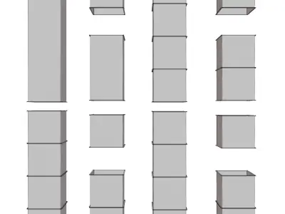 Square HVAC Ducting Pack Low-poly 3D model