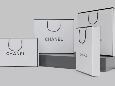 Chanel Shopping Bag - Luxury 3D Packaging Model Low-poly 3D model