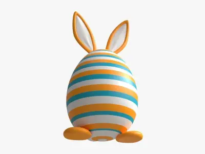 Easter Egg  Rabbit-like Decorated 3D model