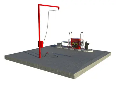 self-service car wash equipment 3D model