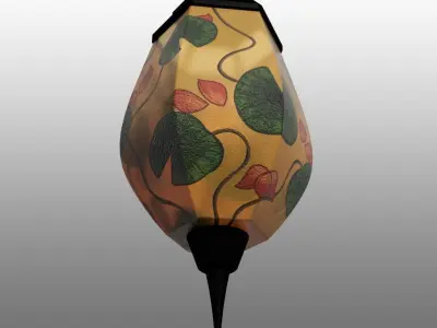 Painted-lilypad Lantern 3D model