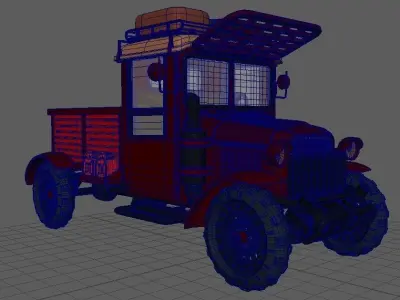 Vintage Pickup truck Low-poly 3D model