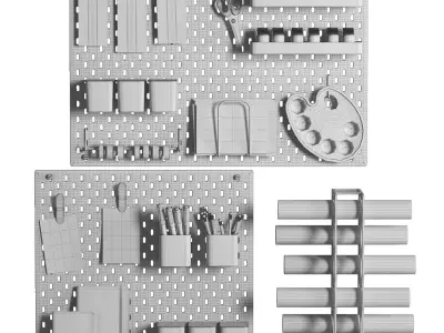 Ikea SKADIS Pegboard for Teenagers and Kids 3D model