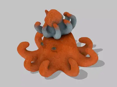 Octopus sculpture Low-poly 3D model