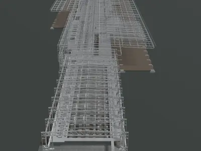 Factory building structure 23zz39 3D model