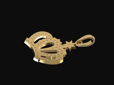 Crown Diamond Pendant  3D print model