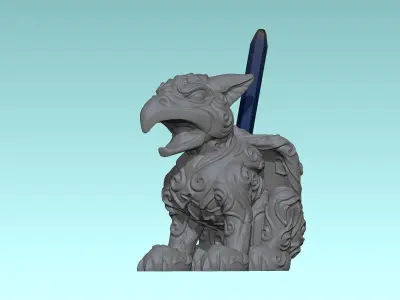 gryphon pencil holder 3D print model