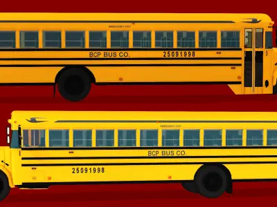 SCHOOL BUS Low-poly 3D model