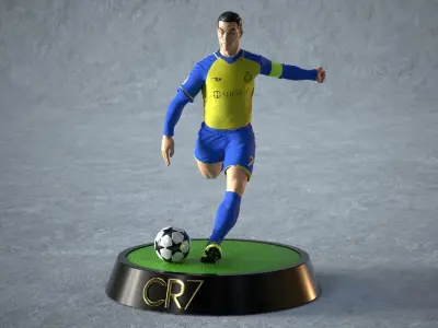 Cristiano Ronaldo Statue Sliced into 9 pieces 3D print model