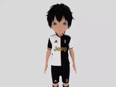 Juventus Soccer - Football  Player Low-poly 3D model