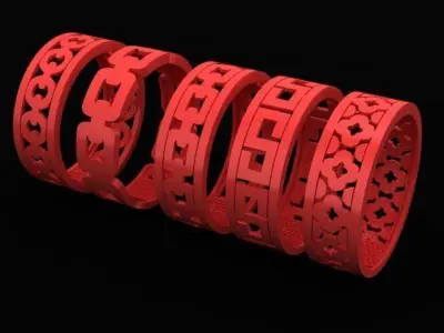 set ring gold 3D print model