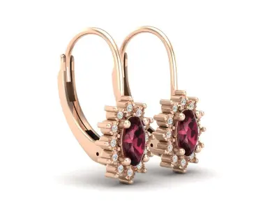 AV 476 Ladies Flower Shape Cluster Dangling Drop Earrings 3D print model