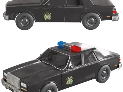 Police car 3D model - Textured and UV Mapped