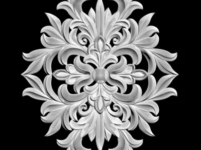 Wall decor flowers with leaves for milling CNC machines 3D print model