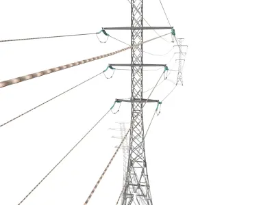 Electricity Pole 26 Low-poly 3D model
