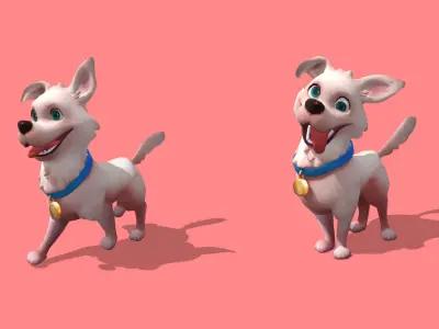 CuteDog Low-poly 3D model