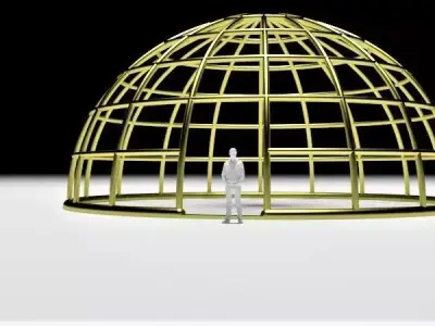 Wireframe Dome Architectural Structure 3D model