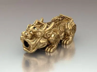 5 Pixiu Face Bracelet-Unicorn bracelet 02 3D print model