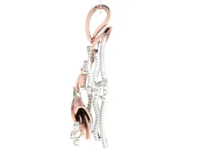 Solitaire Women Pendant 3dm STL OBJ FBX Renders Details 3D print model 8