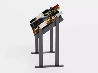 -Wines on Rack V4- Low-poly 3D model