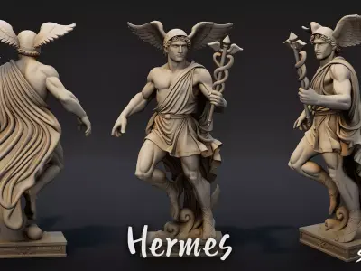 Hermes Statue Low-poly 3D model