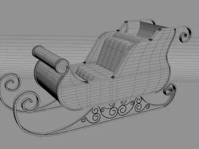 Santa Claus Sled - Christmas Sled -  3D model