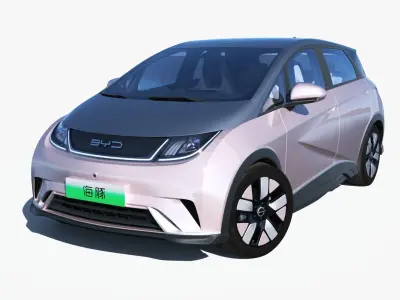BYD Dolphin EV 2023 With interior  Low-poly 3D model