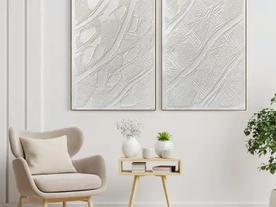 Plaster Two Photo Frame 180 Low-poly 3D model
