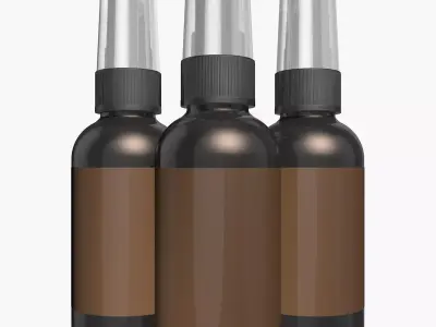 Glass Spray Bottle with Label 3D model