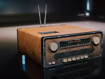 Old Radio Model - Game Ready Low-poly 3D model