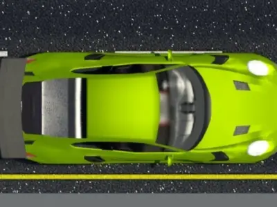 Porsche 911 GT2 custom with anime paint job Low-poly 3D model