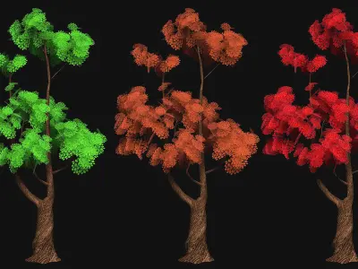 Low Poly Stylized Tree Pack Low-poly 3D model