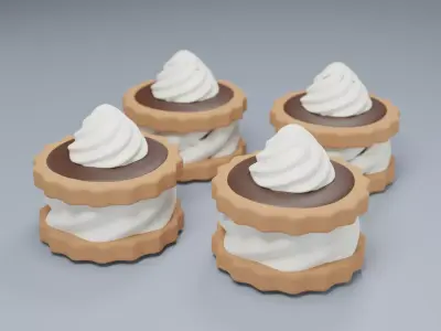 Whipped Cream Cake  Free low-poly 3D model