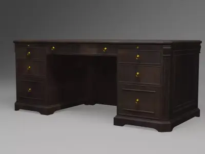 Bureau bois Free 3D model