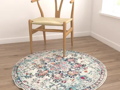 Round Rug Set 136 3D model