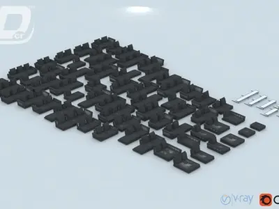 Elgiva Sofa Modular Set 3D model