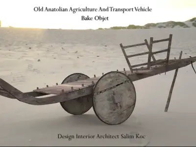  OLD ANATOLIAN AGRICULTURE AND TRANSPORT VEHICLE OX CAR  DESIGN  Low-poly 3D model