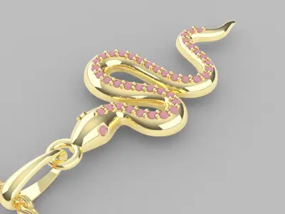 snake pendant 3D print model