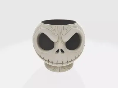 Jack Skull Planter Spooky Halloween Skull Pot Gothic Home  3D print model