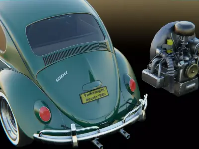 Volkswagen Beetle 1965 High Poly Classic Car 3D Model Low-poly 3D model