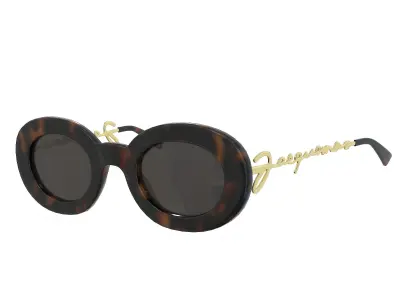 Jacquemus Les lunettes Pralu Sunglasses Low-poly 3D model