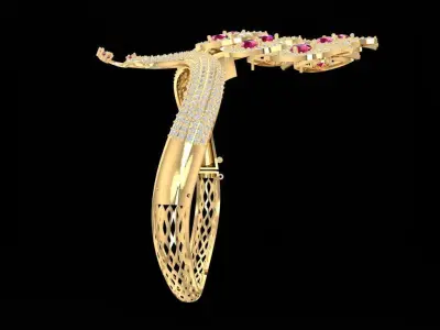 Elegant Peacock Pendant with Ruby Gemstones Jewelry  1212 3D print model