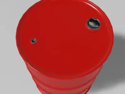 Black steel barrel Free low-poly 3D model