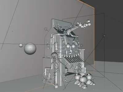 Whimsical Robot Marketplace Scene Stylized 3D Low-poly 3D model